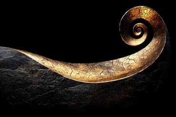 Poster - Ancient Spiral Symbol in Oil Painting Style on Dark Background