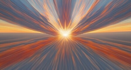 Wall Mural - sunrise through clouds, radial lines
