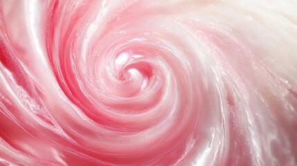 Poster - Abstract swirl of pearlescent pink and white liquid creating a mesmerizing vortex of color and texture perfect for backgrounds and artistic designs