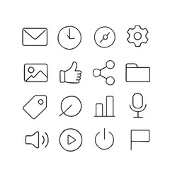 Poster - Essential Icons: An organized collection of line icons. Representing diverse aspects of digital functionality and design in a visually concise manner. 