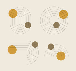 Poster - Abstract contemporary aesthetic lines elements design
