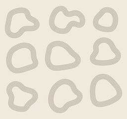 Poster - abstract minimal element boho mid century vector set