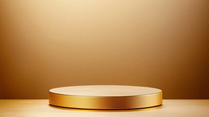 Aufkleber - Elegant round gold platform on soft warm gradient background
