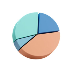 Poster - 3D Pastel Pie Chart Data Visualization