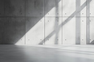 Poster - Sunlight creating shadows on empty concrete wall and floor