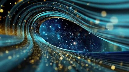 Poster - Pastel colored abstract dark waves flowing gently visual sparkling particles abstract background, and a mesmerizing creating elegant with video 4k