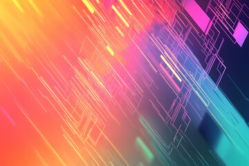 Poster - Abstract digital circuit design with vibrant color gradients.