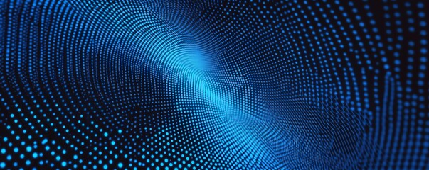 blue digital abstract technology background with circle dots, symbolizing the integration of blockch