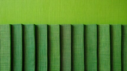Poster - Vivid green pleated fabric texture against a solid green backdrop creating a visually appealing harmonious and vibrant abstract design perfect for backgrounds