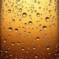 Poster - Captivating amber liquid adorned with glistening water droplets creating a mesmerizing abstract pattern and texture