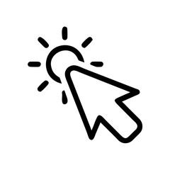 Fototapete - Clickable Button with Cursor Pointer Icon
