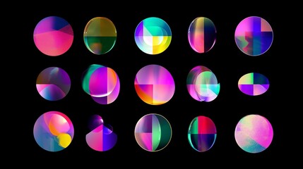 Poster - Colorful geometric patterns creating vibrant visual art in abstract design