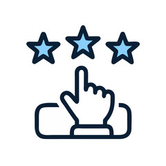 Poster - Customer Rating with Stars Icon Representing Feedback and Satisfaction