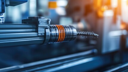 Poster - Powerful injection molding machine shaping plastic parts in a factory environment