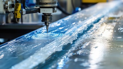 Poster - Powerful injection molding machine shaping plastic parts in a factory environment