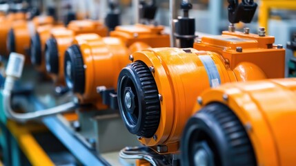 Poster - Rust-proof industrial pumps installed in a clean, modern processing facility