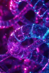 Poster - Abstract luminous spiral structure in vibrant magenta and cyan hues creating a mesmerizing futuristic backdrop for innovative concepts