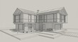 © erinWorks - 3D Wireframe Render of a Modern House