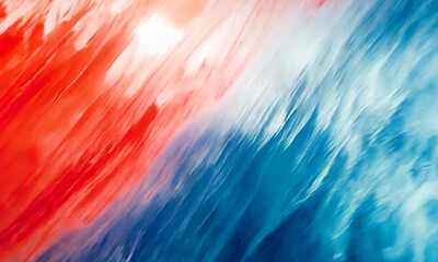 Poster - Abstract motion background with dynamic blend of red and blue, dreamlike wave effect
