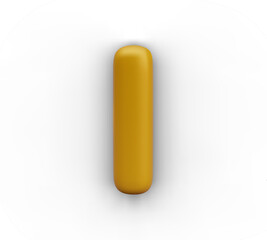 Aufkleber - Realistic letter I in festive style. Golden element of English alphabet. Isolated decorative template, model for composing texts. Vector element for online concepts
