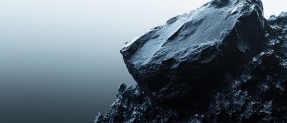 Poster - Dramatic rock formation against a gradient sky creating a sense of scale and depth in a minimalist style