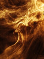 Poster - Abstract golden light trails creating a dynamic and ethereal atmosphere on a dark background artistic curves and flowing lines