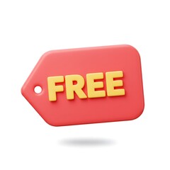 Wall Mural - 3D render of a tag with the word 