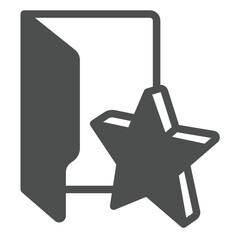 Poster - favourite files folder solid icon, windows pack concept. vector graphics. folder with star shape, fa