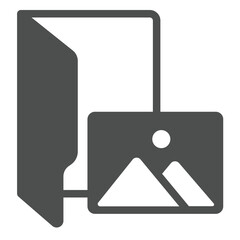 Poster - gallery folder solid icon, windows pack concept. vector graphics. files folder with images and pictu