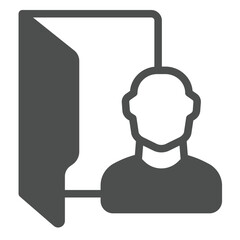 Fototapete - User files folder solid icon, windows pack concept. Vector graphics. Folder and man profile, personal sign on white background, glyph style icon for mobile or web design.