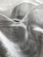 Poster - Abstract silver fabric waves with delicate texture and soft light creating a gentle and elegant atmosphere perfect for backgrounds and designs