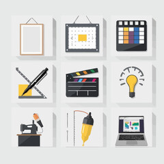 Poster - Creative Tools and Design Elements Vector Illustration Collection