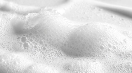 Poster - Luxurious White Foam Texture Background for Spa and Beauty Products with Clean Bubbles and Soft Surface for Gentle Cleansing and Relaxation