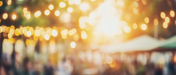 Poster - Enchanting blurred bokeh lights create a warm and inviting atmosphere for a festive celebration or romantic evening event background