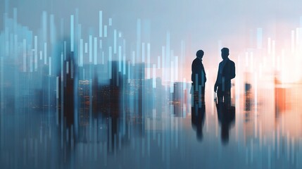 Poster - Double Exposure of Business Professionals in Urban Setting