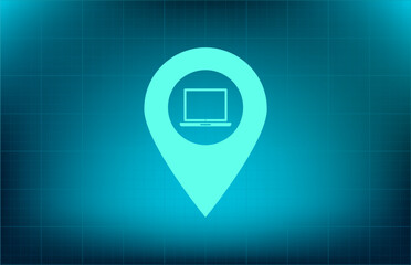 Fototapete - vector icon on blue background with gradient