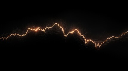Fototapete - Dynamic electric waveform representation showcasing fluctuations over time in a dark background