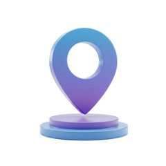 Poster - 3D Render Of Purple And Blue Gradient Location Marker