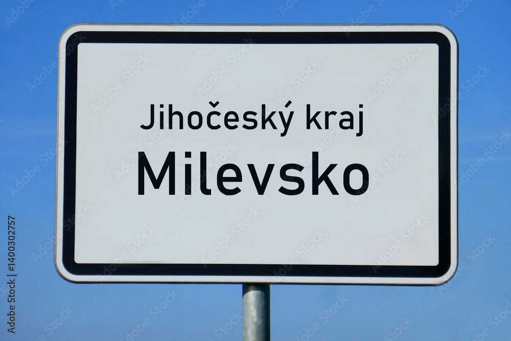 Ortsschild Jihočeský kraj Milevsko