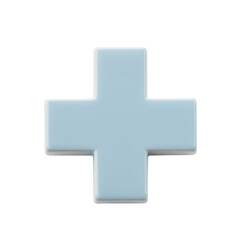 Poster - light blue 3d plus sign on transparent background