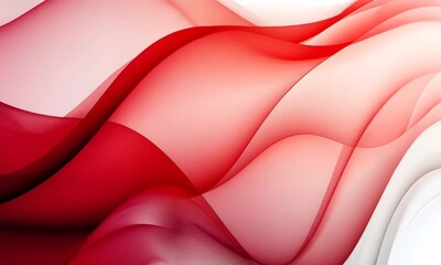 Poster - Elegant flowing red and white gradient waves abstract background animation