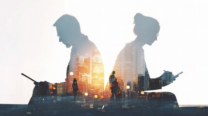Poster - Businesspeople Working Remotely and Interacting in Modern Environment