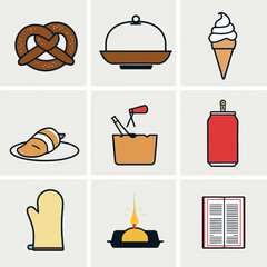 Poster - Illustrated Food and Objects Set