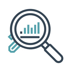Aufkleber - Data Analytics with Magnifying Glass Icon Representing Detailed Analysis and Insightful Evaluation