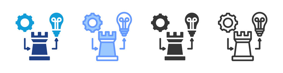 Poster - Strategic Planning icon set multiple style collection