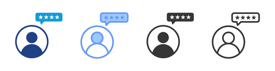 Poster - Account Reviews icon set multiple style collection