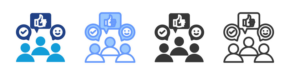 Poster - Customer Advocacy icon set multiple style collection