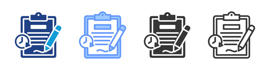 Poster - Contract Renewal icon set multiple style collection