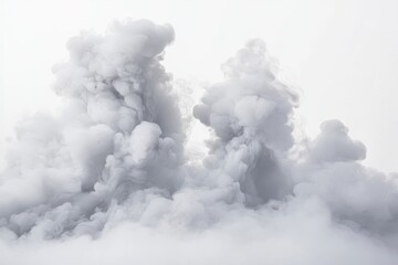 Wall Mural - Billowing smoke against white isolated on white background