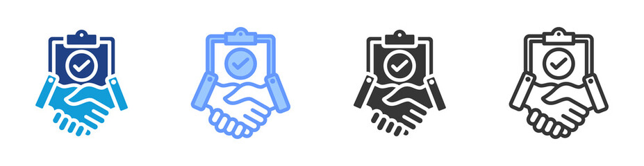 Poster - Contract Negotiation icon set multiple style collection